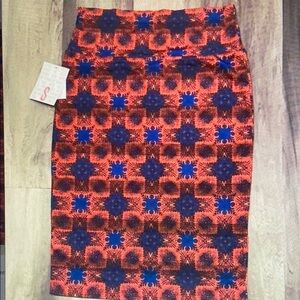 Vibrant Patterned Pencil Skirt